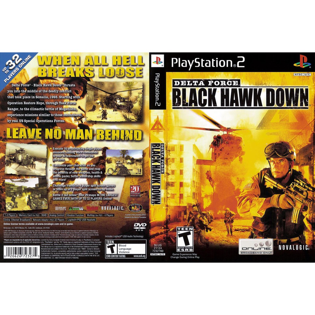 Kaset Ps2 Game Delta Force - Black Hawk Down