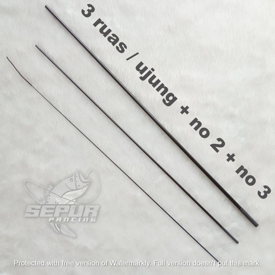 3 Ruas Joran Tegek Carbon 1 2 3 - Satu Set Ujung Joran Tegek Carbon - Blombongan Tegek Carbon Set