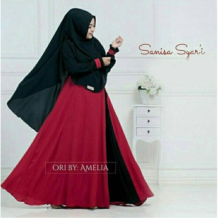 Gamis Syari Sanisa Merah Cabe