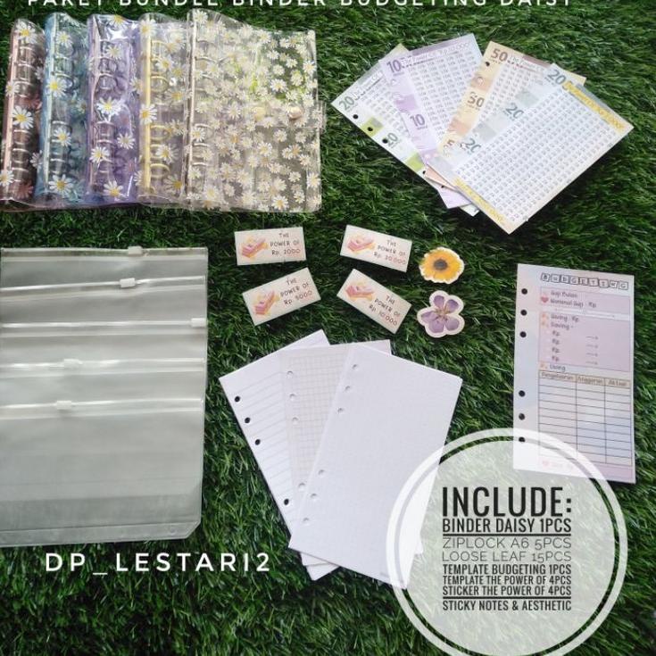 

Oke Price.. BINDER BUDGETING || Paket bundle budgeting lengkap || binder daisy A6 binder squin binder kulit jeruk