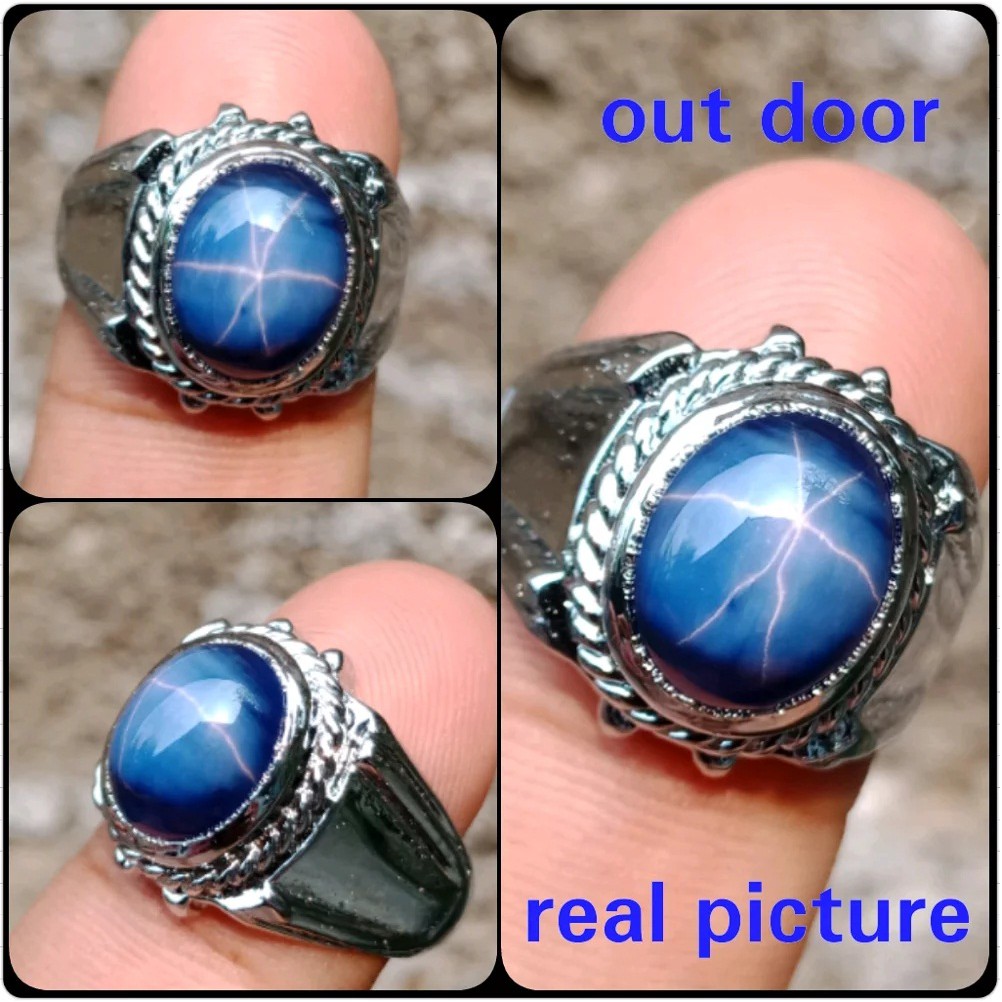 Cincin Permata Blue Star Ray 6 Termurah