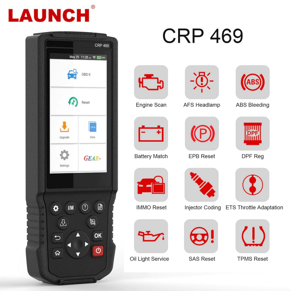IMPORT Launch X431 CRP469 OBD2 Scanner ABS EPB TPMS DPF Oil Reset OBD OBD 2 Automotive Scanner