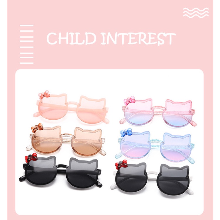 Sunglasses For Kids Cartoon Kitten Girls Cute Bowglasses