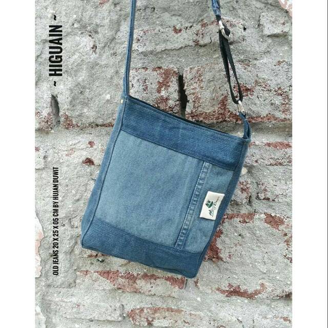 TAS UNIK RECYCLED HAND MADE OLD JEANS HIGUAIN