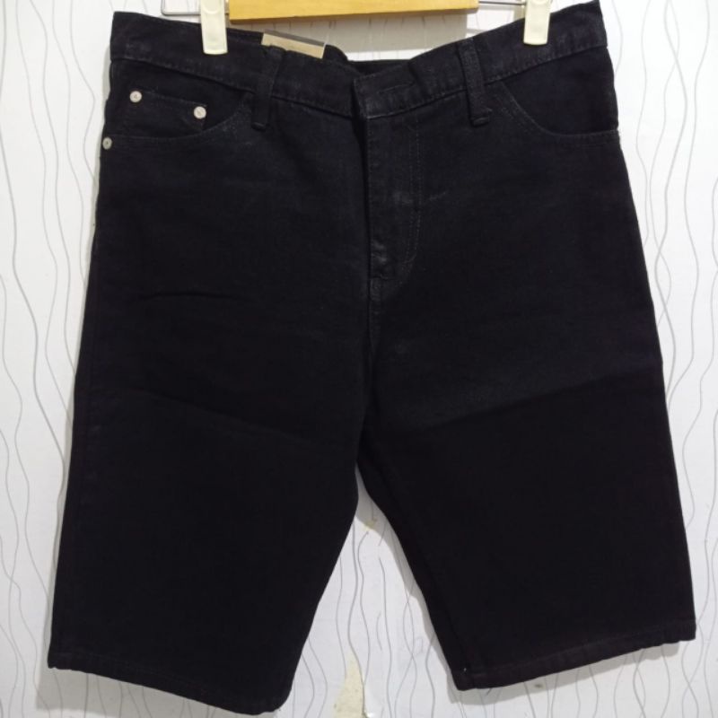 CELANA PENDEK HITAM PRIA / CELANA PENDEK DENIM PRIA NEW -COD-