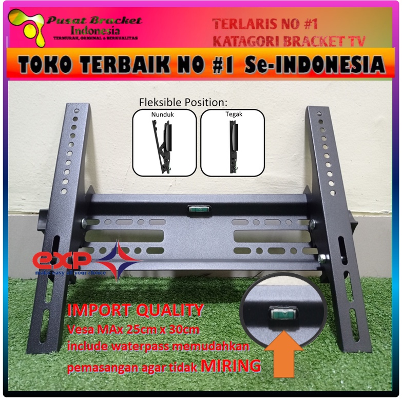 Bracket TV SAKURA 21&quot; s/d 43&quot; waterpass GARANSI 100% COCOK!!! IMPORT QUALITY