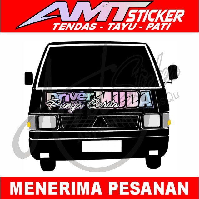 STIKER TULISAN DEPAN MOBIL PICK UP L300 STIKER HOLOGRAM