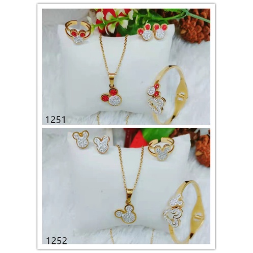 Titanium Set Anak Perhiasan Fashion kalung/gelang/anting/cincin 1251-1252