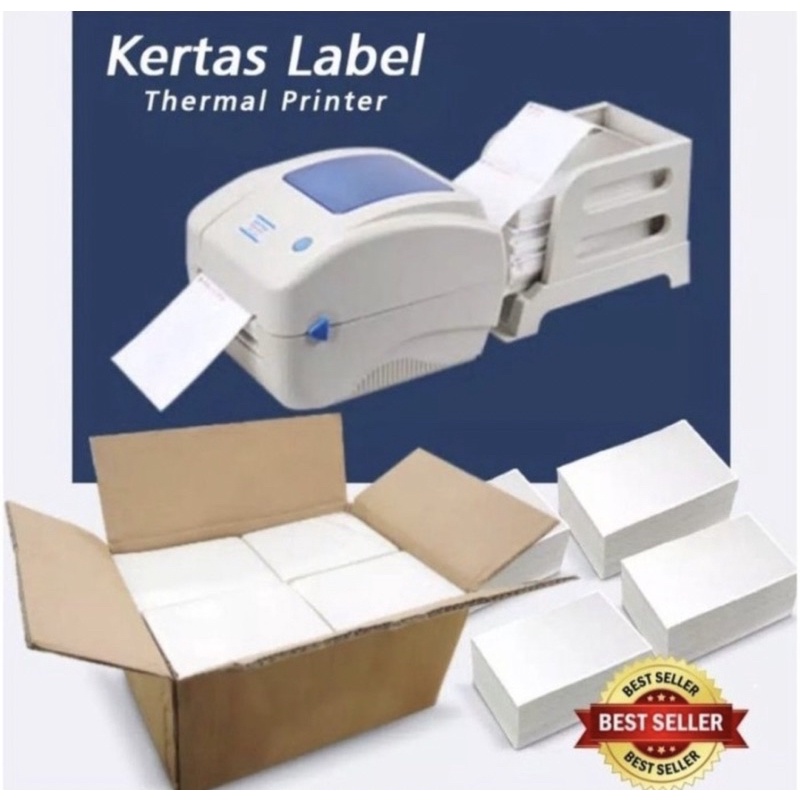 Kertas Print Thermal - Kertas Thermal 100 x 100mm - Thermal Label 500pcs -