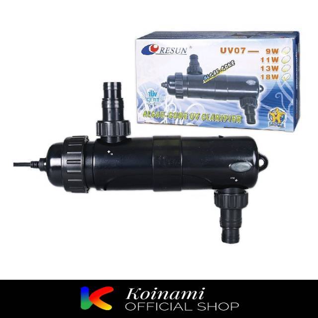 RESUN UV-07 11watt / lampu ultra violet / alegae / lumut / air / kolam ikan koi penjernih aquarium