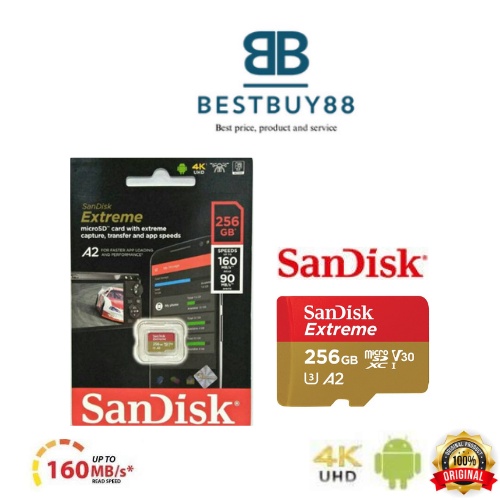 Extreme MicroSD Sandisk 256GB/160Mbps Original