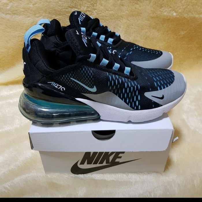 Sepatu Nike Air Max 270 Black Blue Turquoise Sport Import Original Running Terbaru