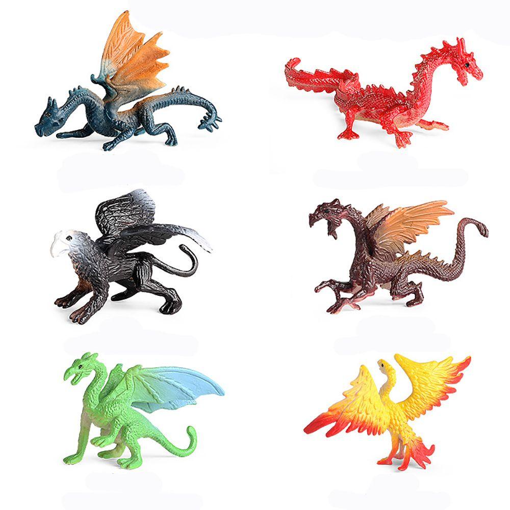 R-flower 6PCS / Set Miniatur Naga / Burung Phoenix / Griffin / Loong / Phoenix Untuk Dekorasi Micro Landscape / Hadiah
