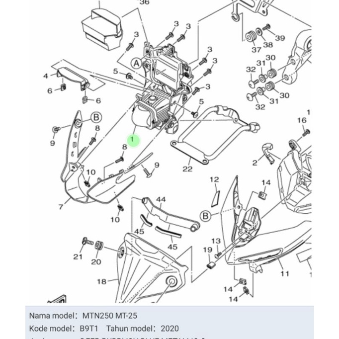 HEADLIGHT LAMPU DEPAN REFLEKTOR NEW MT25 MT 25 ASLI ORI YAMAHA B9T H4300 00