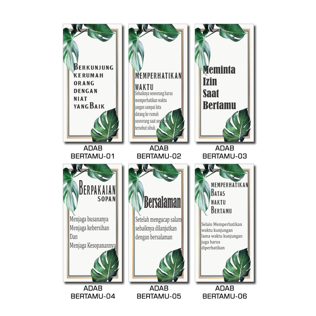 Psc Decor Hiasan Pajangan Dekorasi Dinding Rumah Walldecor Quote Adab Bertamu Dalam Islam 20x10 Cm