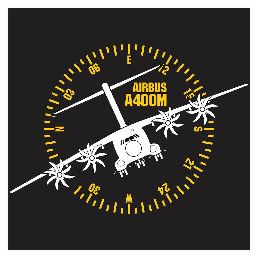 A-400M Airbus Atlas Military Transport Aircraft Compass Cutting Sticker
