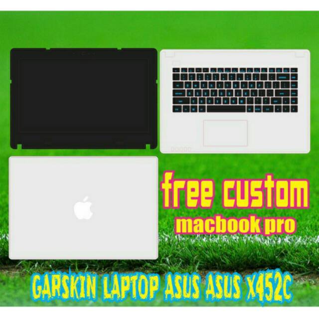 Garskin Laptop Full Body Asus X452C Gambar Costom & Free 1 Garskin HP