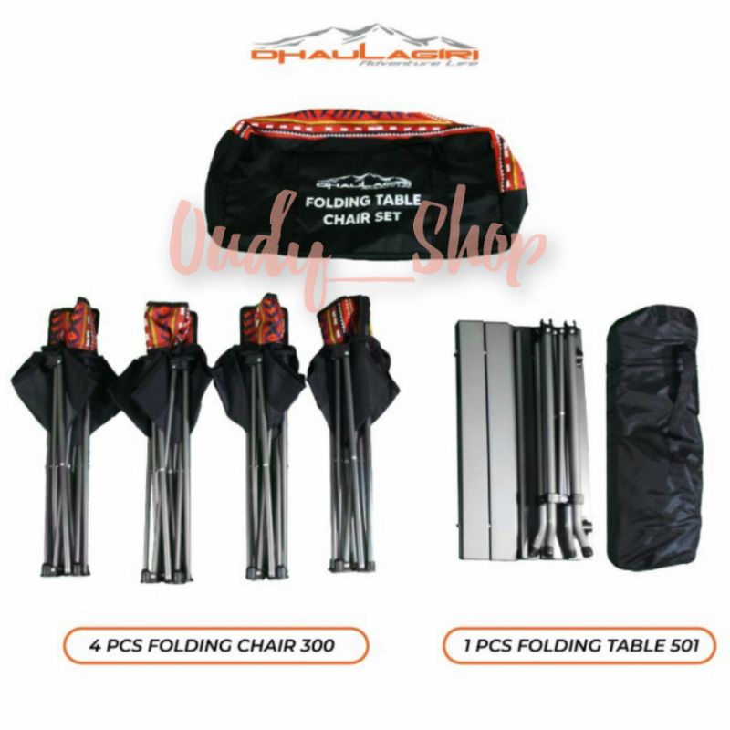 Kursi Meja Lipat 1 Set Folding Table Chair Untuk Family Camping