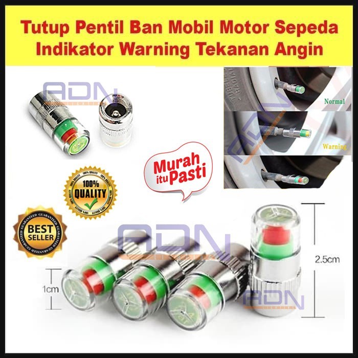 Tutup Pentil Ban Mobil Motor Sepeda Indikator Warning Tekanan Angin PC by ADN.in