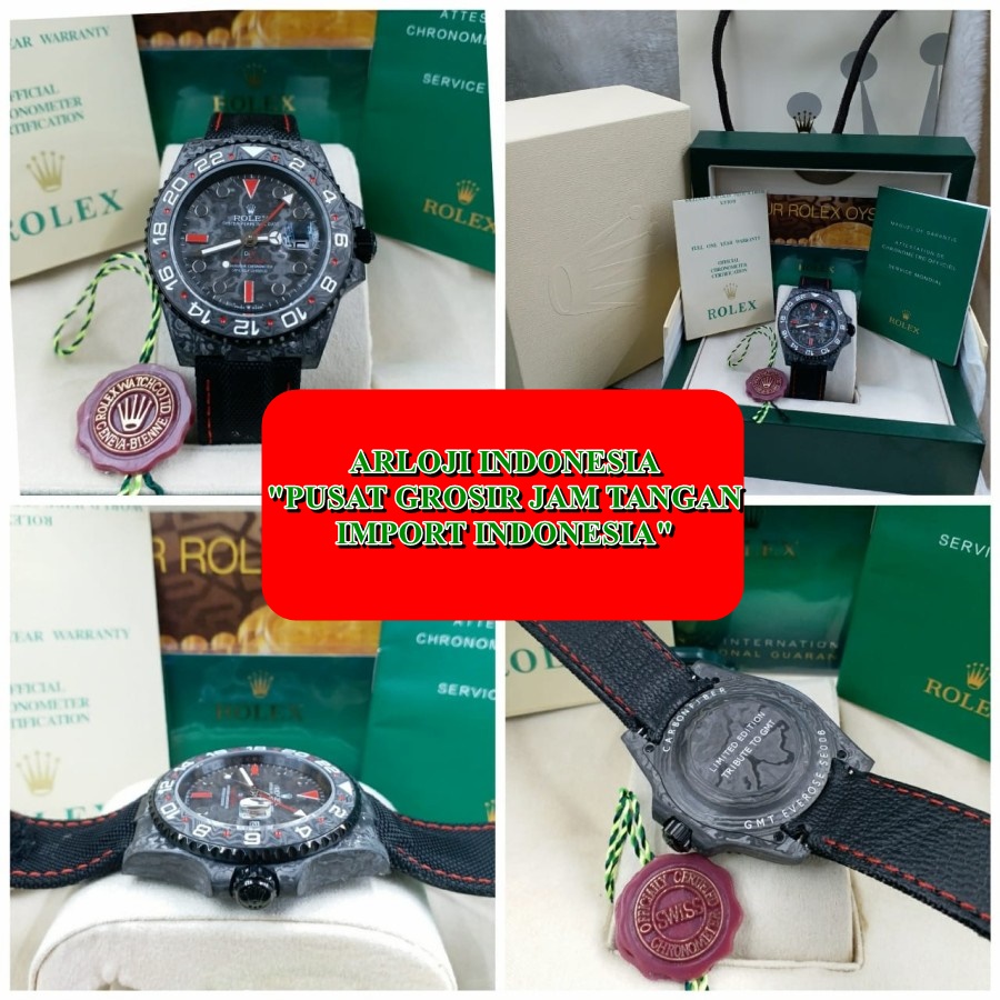 Big Promo Jam Rolex diw carbon GMT-master II "SPEEDSTER GMT" Swiss eta produk JH Jam Pria Import Gar