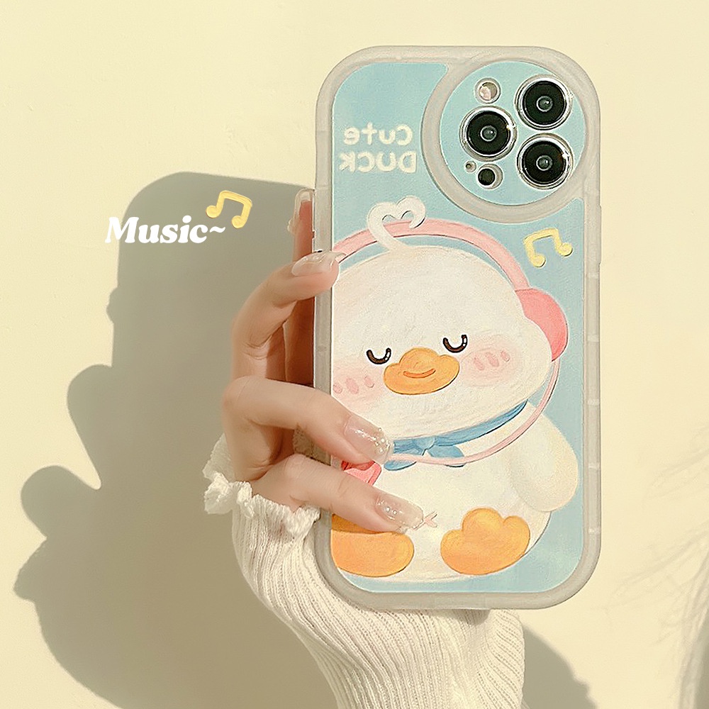 Case Pelindung Transparan Motif Kartun Bebek Untuk Iphone 13 XS XR 11 12 PRO MAX