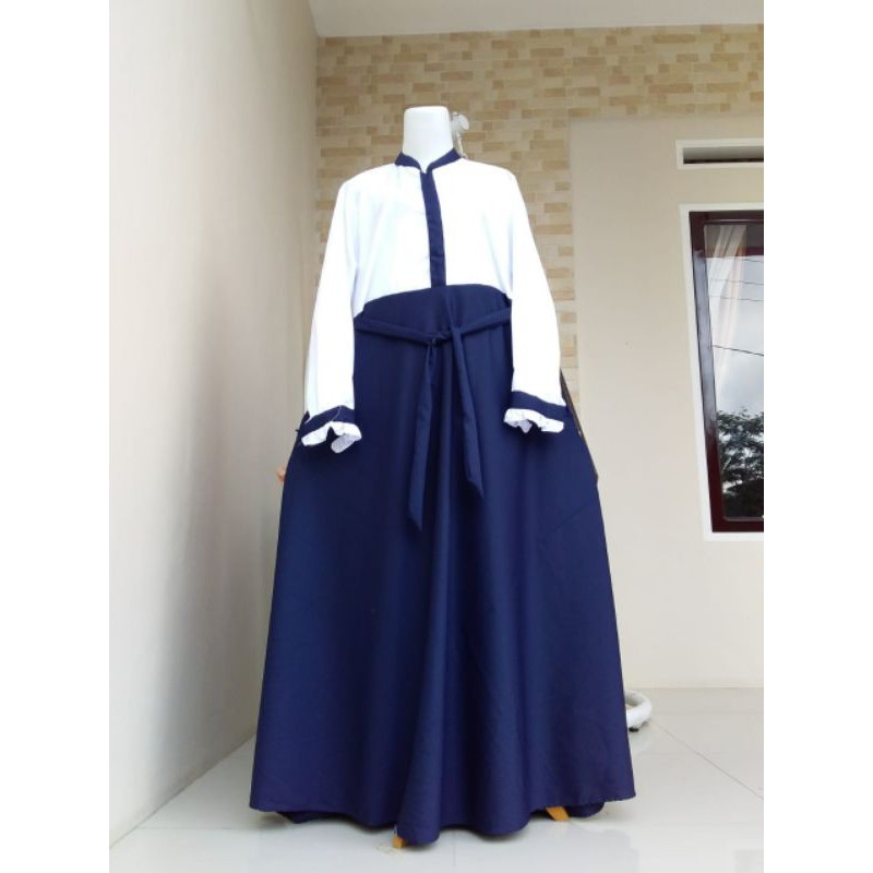 Gamis Putih Navy Toyobo Ori