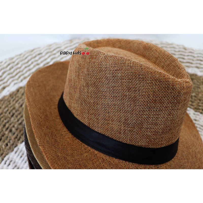 Topi Fedora panama daun lebar F22 / Topi Import / Topi dewasa