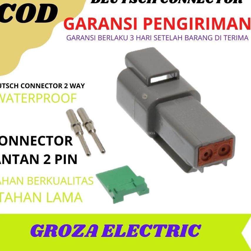 (O9Q7) Deutsch Connector 2 pin male sambungan kabel konektor jantan scun kabel //Harga@promo