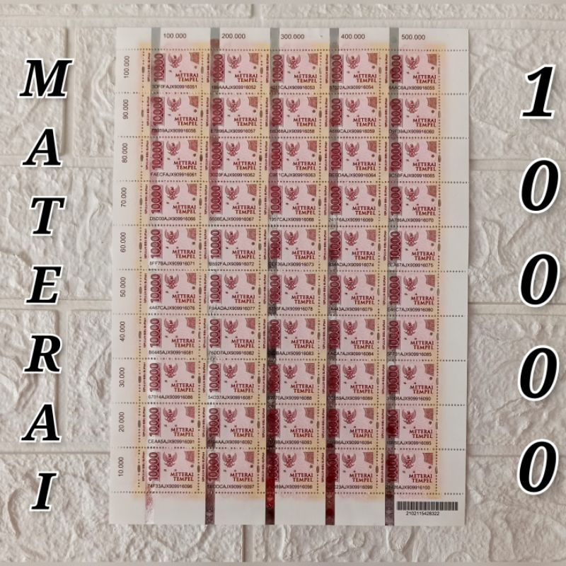 

Materai atau meterai tempel 10000 dan perangko 3500 Asli