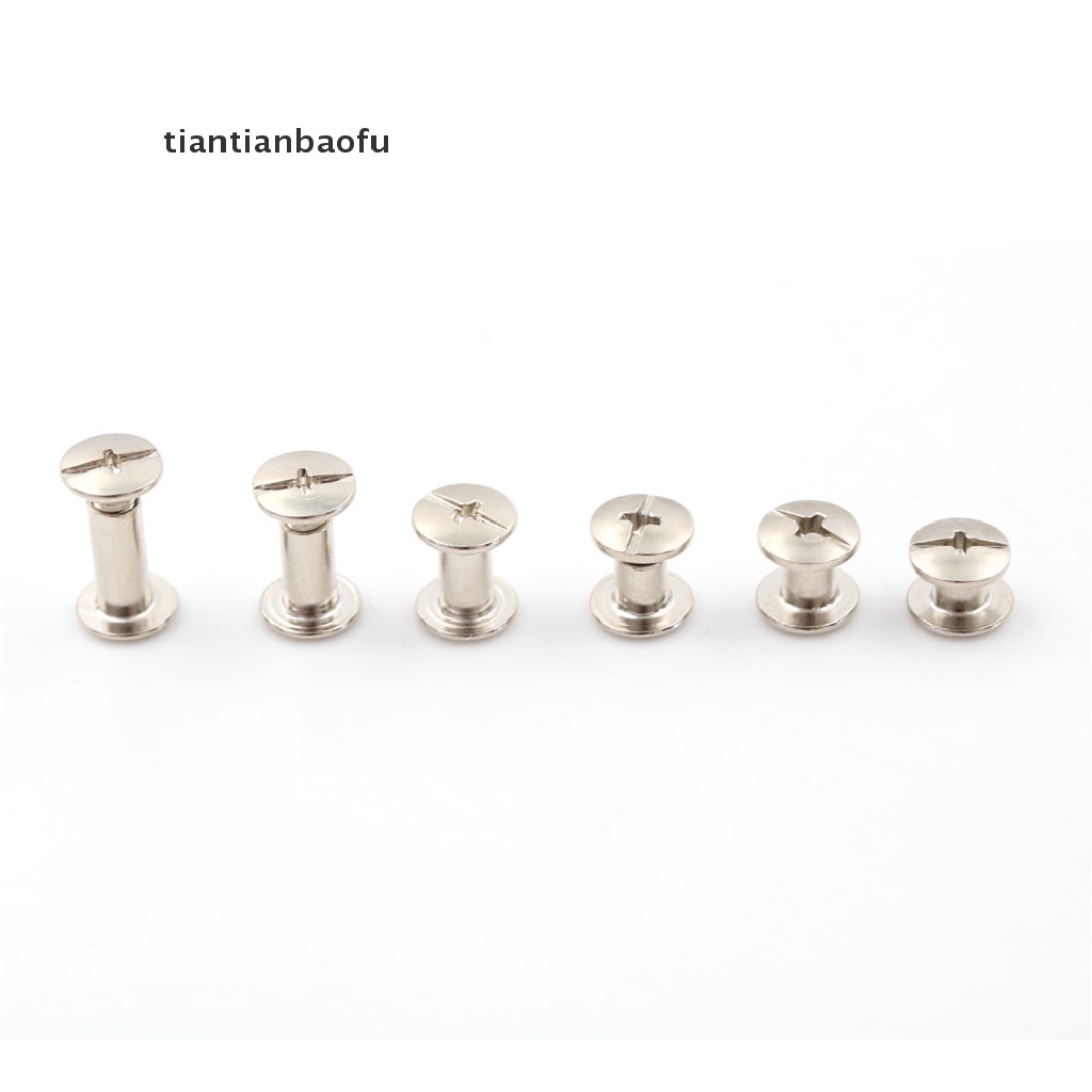 [tiantianbaofu] 20PCS New Nickel Binding Chicago Screws Nail Rivets Album Craft 5x6mm Useful Boutique