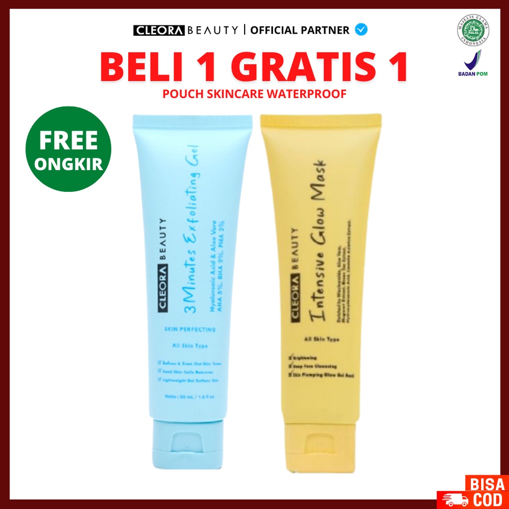 [FREE GIFT] Cleora Beauty 3 Minutes Exfoliating Gel | Cloera Beauty Ekspoliasi Gel [FREE GIFT] CLEORA BEAUTY Jelly Booster  10gr  Original BPOM  (2 pcs)