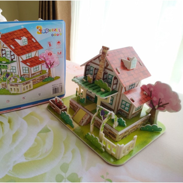 ( zwq ) Part 1 PUZZLE 3D DIY UKURAN KECIL / 3D Puzzle DIY Jigsaw Mainan Edukasi