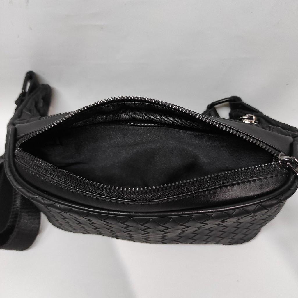 Tas Selempang Kulit Pria/ Waistbag Kulit premium Impor- Black