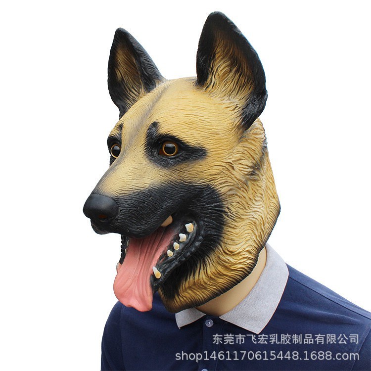 TOL-38 topeng latex karet full kepala anjing dog mask halloween