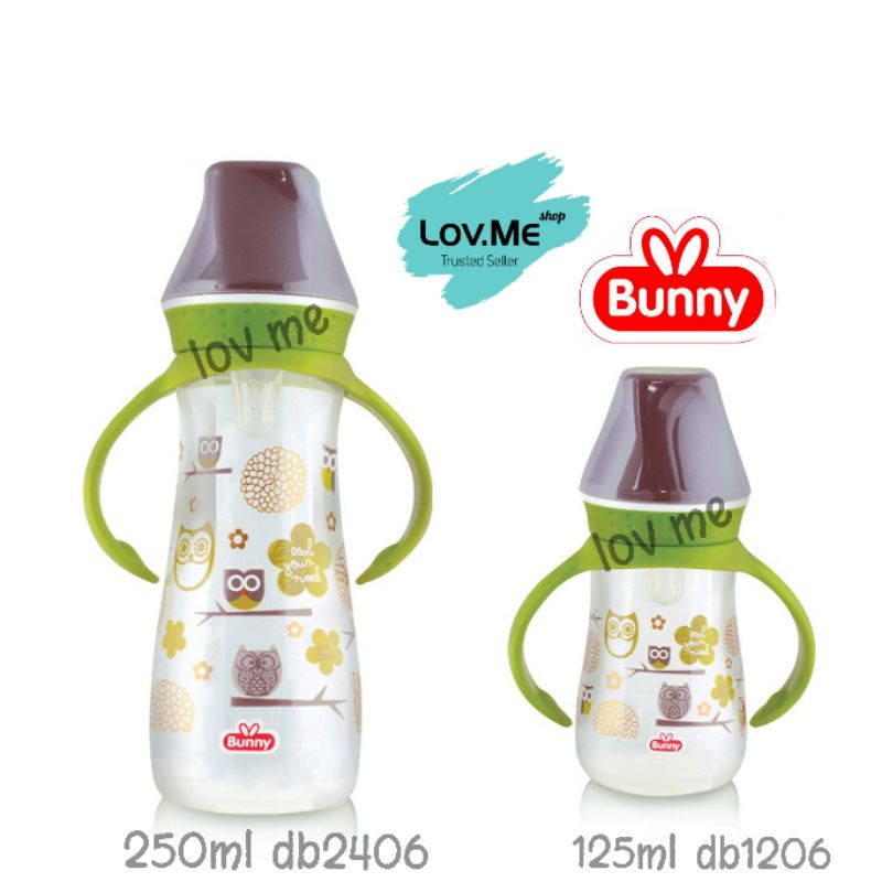 lov me❤ Lusty Bunny Regular Bottle Botol Susu dot Bayi With Handle With Overmolded Hood db1206 db2406 125ml 250 ml