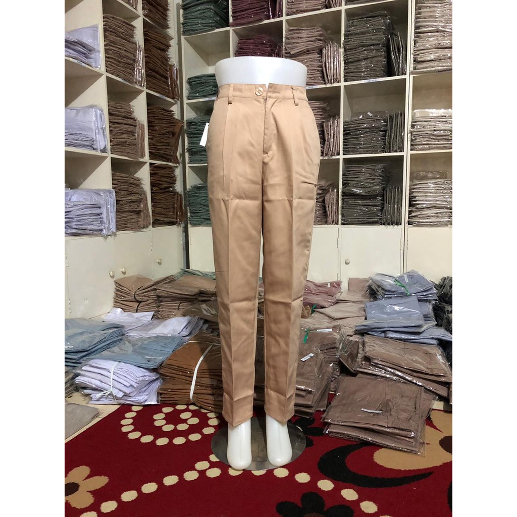 COD CELANA BAGGY  PANTS  PREMIUM WARNA  MILK TEA Shopee 