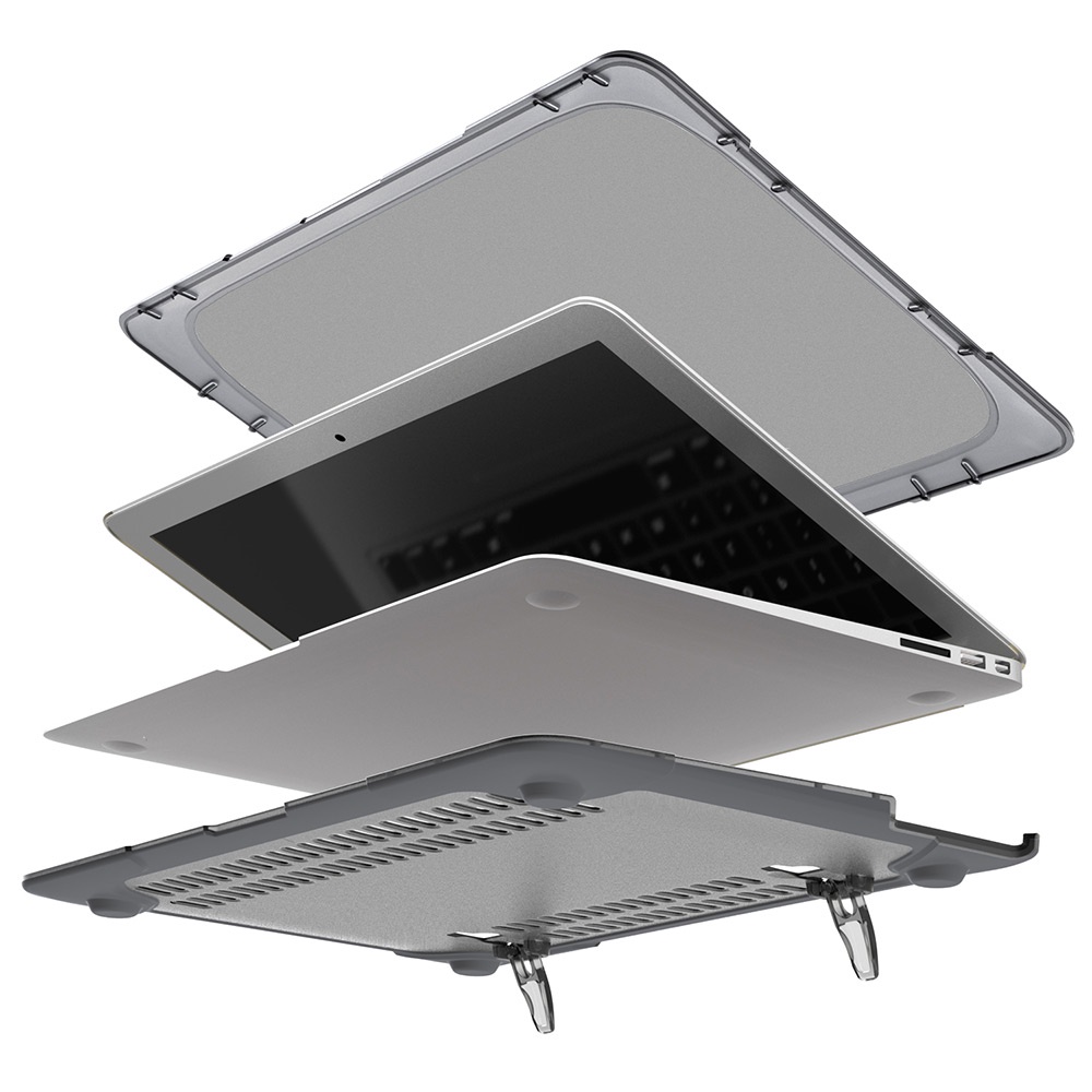 Case with Stand for Macbook Pro 13 Touchbar A1706 A1708 - OMIM09GY Gray