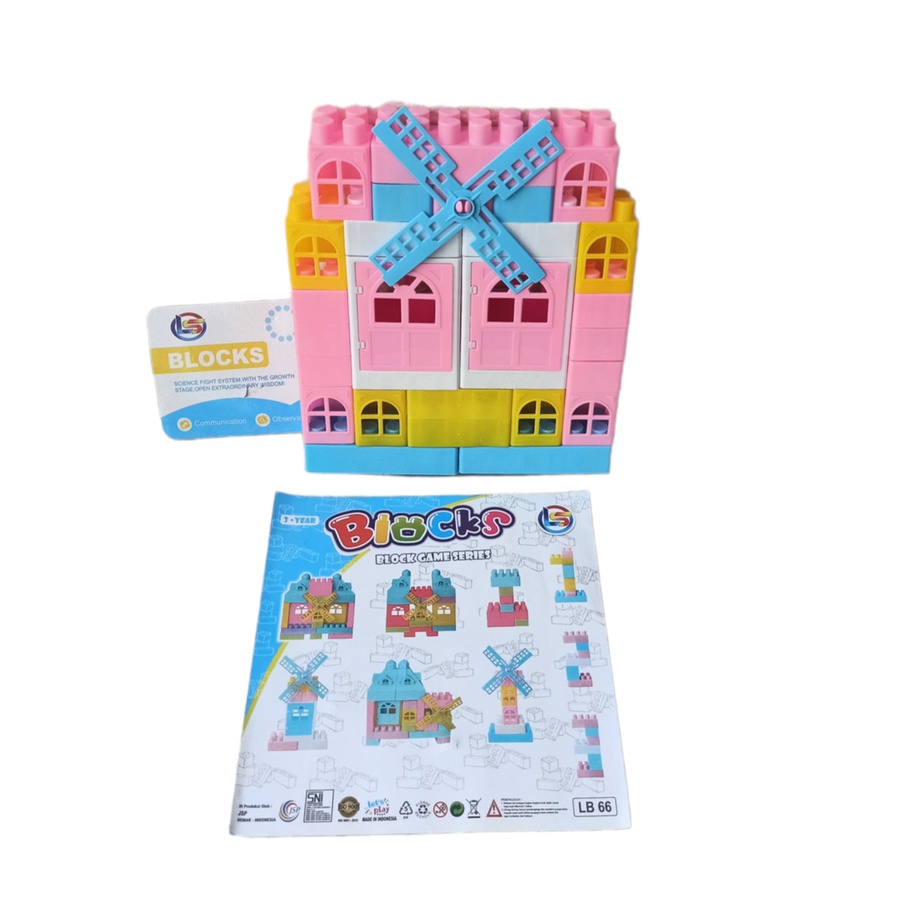 COD mainan edukasi anak puzzle bongkar pasang - PROMO COD Edukasi MAINAN BLOCKS RUMAH KINCIR LB10