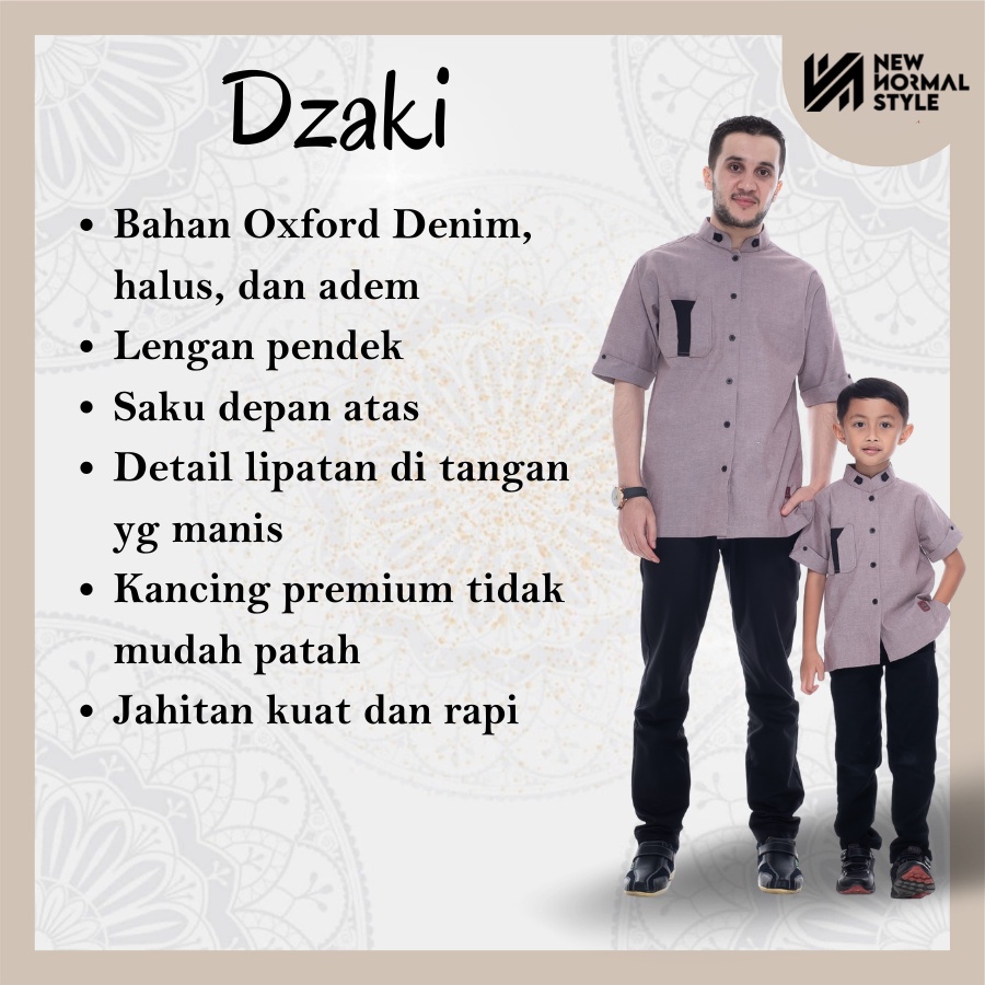 Dzaky Kids Series Baju Kemeja Pakaian Koko Kokoh Muslim Kurta Anak Laki Laki 8 10 12 13 Tahun Lengan Pendek