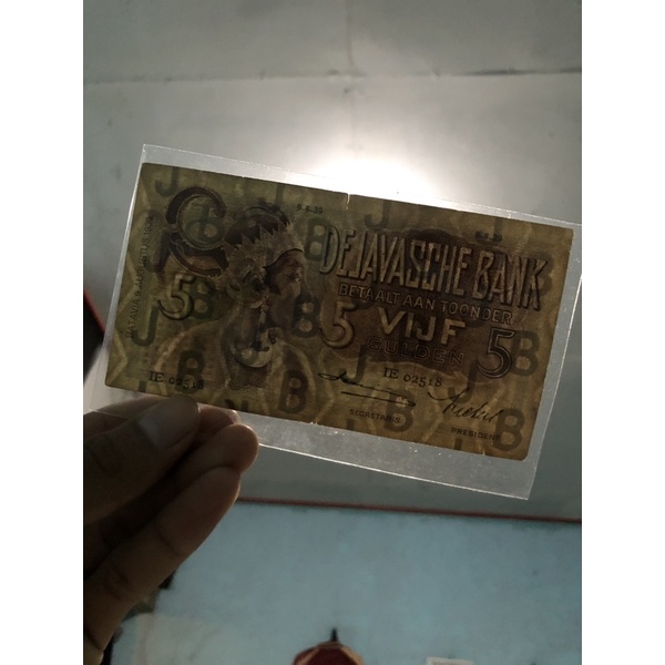 uang kuno seri wayang 5 gulden 1939