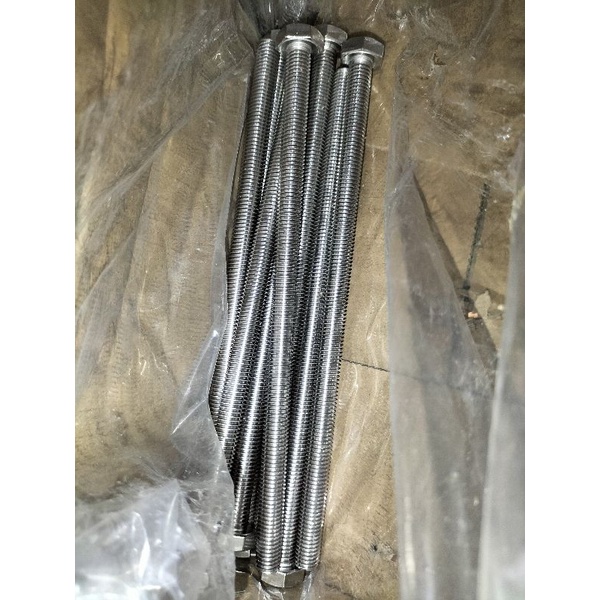 baut hex M10 x 200 (20cm) stainless 304 THE A2-70 half drat