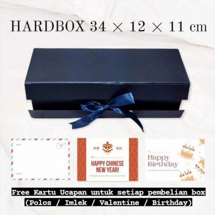 

HARDBOX 34x12x11 - BOX WINE - BOX HAMPERS - GIFT BOX - KOTAK KADO - NAVY