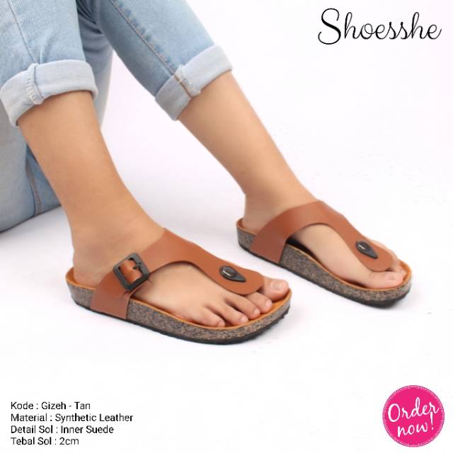 Fsb - Sandal Ala Birken Model Jepit (Gizeh - Tan)