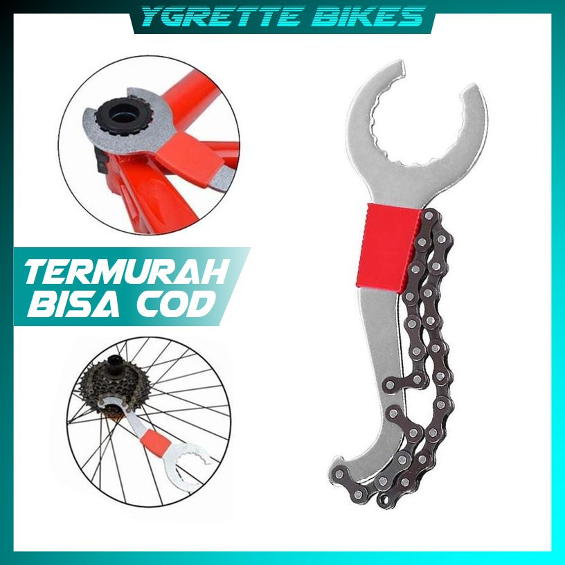 YGRETTE - KUNCI ALAT PENAHAN SPROCKET GEAR GIR pembuka sproket sepeda BB HT2 BOTTOM