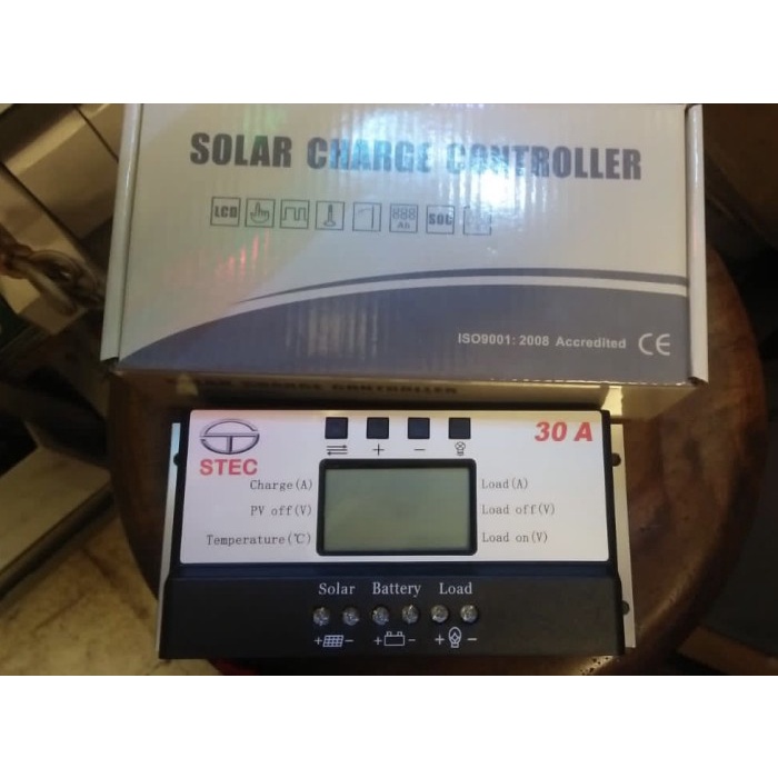 Solar charge charger controller digital stec stc 30a 30 a 12/24v