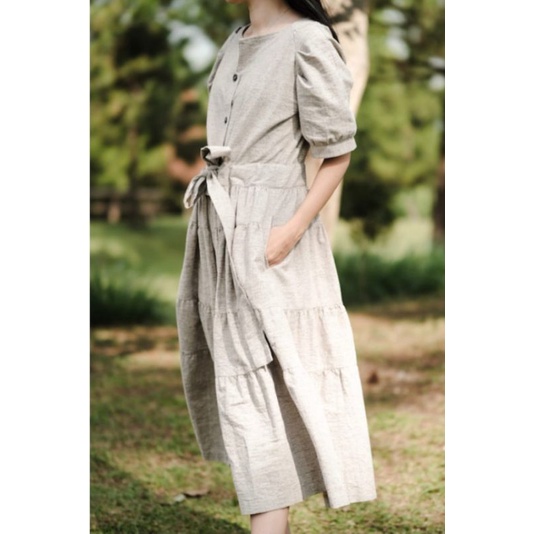 Maven - Ophelia Dress In Rolled Oad