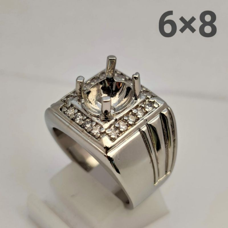CINCIN EMBAN RING ALPAKA SUPER/PERAK HONGKONG SIRCON MICRO SETTING