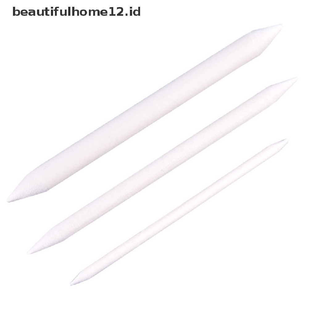 (Beautifulhome12.Id) 6pcs / Set Stik Blending Tortillon Warna Putih Untuk Sketsa / Gambar