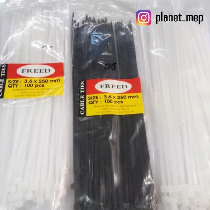 

(BISA COD) FREED KABEL TIES 3,6 x 100 / 150 / 200 / 250 / 300 HITAM PUTIH TERBATAS Kode 144