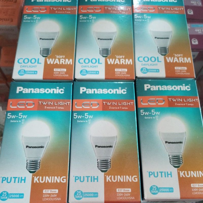 LAMPU LED 5Watt PANASONIC 2 WARNA 1 LAMPU